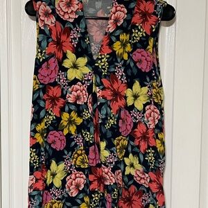 Cable & Gauge Pink and Orange Tie Front Blouse